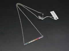 ■美品■ COACH コーチ ラインストーン ネックレス ペンダント アクセサリー シルバー系×マルチカラー DJ5307
