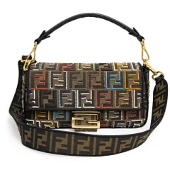 フェンディ ズッカ柄 マンマバケット 2Way ハンドバッグ ジャガード ビーズ ブラウン マルチカラー 8BR600 ADLF F0MWU FENDI