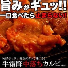 【たっぷり500g】牛霜降中落ちカルビ 秘伝のタレで味つき牛肉 beef rib finger marbled meat