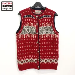 80s USA製 vintage L.L.Bean ノルディック柄 ニットベスト レディース 表記Sサイズ