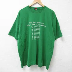 XL/古着 半袖 Tシャツ メンズ プレゼント 大きいサイズ コットン クルーネック 緑 グリーン 25jun16 中古