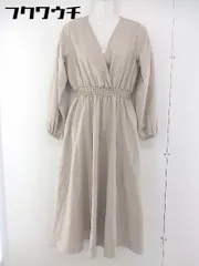 ◇ RAY CASSIN レイカズン カシュクール 長袖 膝下丈 ワンピース サイズ F ベージュ レディース  【1106150012029】