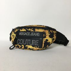 希少✨VERSACE JEANS COUTURE ボディバッグ 黒 - メルカリ