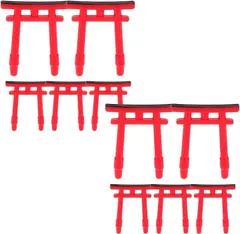 nijimomo ミニチュア鳥居 ジオラマ 10個 8個 神社 小物模型 工作 和風 アクアリウム 1.5x1.3(レッド,  1.5x1.3)のサムネイル