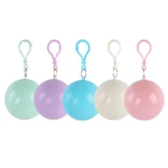 【特価セール】[Ｊｕｎｅｒｏｓｅ] 使い捨て レインコート レインポンチョ ボール型 吊り下げ式 防水 撥水 防災グッズ 旅行用 アウトドア 2個セット ランダムカラー