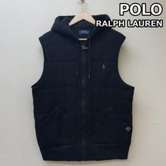 POLO RALPH LAUREN ポロラルフローレン ジャケット、上着 ジャンパー、ブルゾン スウェット生地 サーマルライナー ノースリーブ パーカー フード ジャケット 黒 ブラック