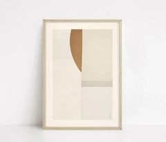 CARO CARO PRINTS | Cream & Brown Textured Art Print (MNLT-09) | アートプリント/アートポスター (30x40cm) 北欧