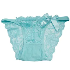 花柄 レース シースルー サイドストリング ハイカットショーツ ブラジリアン リボン セクシー パンティ かわいい 透け感 勝負下着 黒 白 紫 青 rt-044