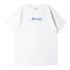 Awake NY アウェイクニューヨーク Tシャツ サイズ:M フロント ロゴ クルーネック 半袖 Tシャツ ホワイト 白 トップス カットソー アメリカ製 ブランド シンプル