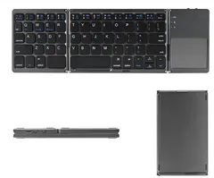 新品未使用品 690030F ワイヤレスキーボード 折りたたみ式USB 充電画面ロック機能  タブレットキーボード ブルートゥース Bluetooth ブラック