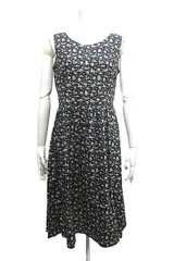 美品　HOBBYRA HOBBYRE　リバティノースリーブワンピース　バベッド Liberty リバティ サイケパターン ワンピース ノースリーブ