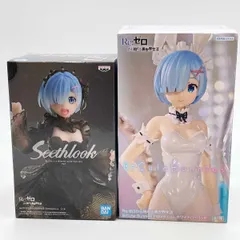 【未使用】[2点セット] Re:ゼロから始める異世界生活 BiCute Bunnies Figure ホワイトパールver. レム Seethlook フィギュア