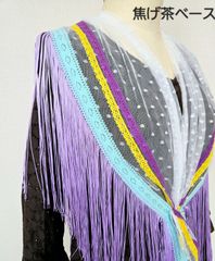 [新品]　レースシージョ　白　水玉　フラメンコ衣装　フラメンコ　ショール