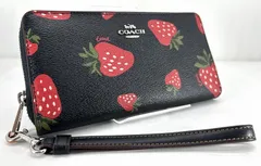 新品未使用級‼️COACH コーチ イチゴ柄 三つ折り財布 COACH コーチ 三つ折り財布 2024新作 CU473 イチゴ レディース