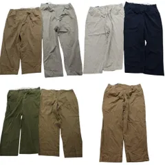 古着卸 まとめ売り ラルフローレン ポロ チノ パンツ 7枚セット (メンズ 44 /46 /48 ) 緑 ネイビー ベージュ ２タック 中古 古着 NB9843