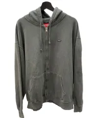 シュプリーム SUPREME 24SS Overdyed Small Box Zip-Up Hooded Sweatshirt オーバーダイ スモール ボックス ジップアップ フーディ 黒 パーカ ロゴ ブラック Lサイズ 104MT-1727