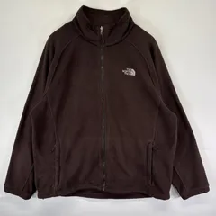 古着 ザ・ノースフェイス THE NORTH FACE フルジップフリースジャケット ワンポイントロゴ アウトドア 大きいサイズ XXL  ブラウン メンズ