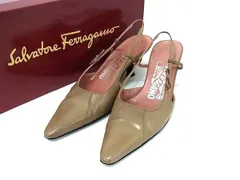 Salvatore Ferragamo フェラガモ レザー ヒール パンプス 表記サイズ 5 (約22.5㎝) シューズ 靴 レディース ベージュ系 DJ7955