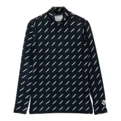 サイズ：0 PEARLY GATES パーリーゲイツ  ハイネック 長袖 インナーTシャツ ロゴ 総柄 ブラック系 [240101177605]# ゴルフウェア レディース ストスト