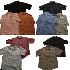 古着卸 まとめ売り チェック柄 半袖シャツ 9枚セット (メンズ XL ) 開襟シャツ ボックスカット マドラスチェック 中古 古着 MZ8342