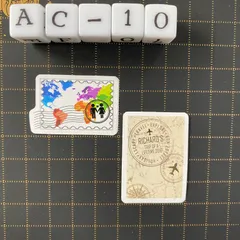 防水ステッカー　切手風　スタンプ風　海外　２枚セット　AC-1防水ステッカー　切手風　スタンプ風　海外　旅行　レトロ　２枚セット　AC-10