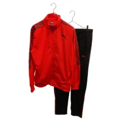 PUMA (プーマ) ロゴ ジップアップ トラックジャケット ロゴトラックパンツ セットアップ レッド 844175-11のサムネイル
