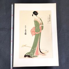 彩色 木版画 浮世絵 細田栄之筆◆いつとみ◆青楼芸者撰◆吉原芸者 版画 錦絵 絵画 絵入 UKIYOE アンティーク コレクション 骨董 古美術 古文書 古本 古書#和本～江戸屋～