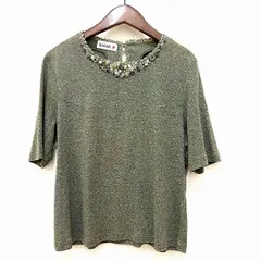 N364/美品 SAGAN H アトリエサガン 長袖ニットカットソー 総柄 紫 spc アトリエサガン ATELER SAGAN カーディガン M 黒 麻 花