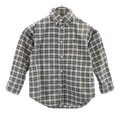 ラルフローレン 刺繍 長袖 ボタンダウンシャツ ６ グリーン系 RALPH LAUREN キッズ 古着 【231122】 メール便可