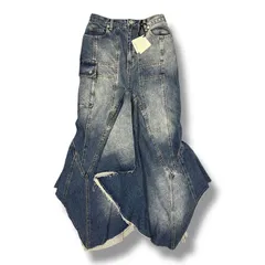 参考上代29700円 PRANK PROJECT Wavy Hem Denim Skirt ウェーブヘムデニムスカート ロングスカート プランクプロジェクト 31232515603 ブルー 38 128A1