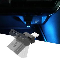 ポート USB 雰囲気ライト USB TypeC タイプC 調光 自動点灯 小型 メモリー機能 照射方向切替 軽量 180°首振り 車アクセサリー イルミネーション RGB 簡単取付 8色 Type-C 1個セット 車内 LED (スイング-Type-Cx1p