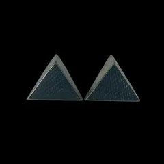 ヴィンテージ トライアングル イヤリング ブラック 幾何学モチーフ