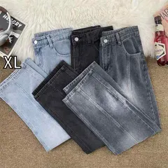 [XL]メンズ ファッション 服 男性用 オシャレ シンプル 大人 かっこいい 大きいサイズ ストリート 紳士服 アメリカン ヴィンテージ グラデーション タイダイ柄 ジーンズ ドレープ ワイド レッグ ダメージ 加工 ウォッシュ ストレート パンツ 