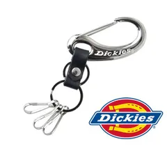 ディッキーズ キーホルダー 《S1シルバー×ホワイト》新品 未使用 Dickies メタル 本革 キーリング カラビナ 3チャーム【D9F】【メール便4】ファッション メンズ レディースのサムネイル