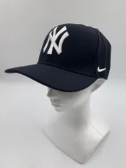 美品 NIKE ナイキ MLB 海外モデル NYヤンキース スナップバック ベースボール キャップ 紺 ■■◎メンズ