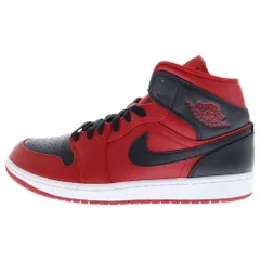 NIKE (ナイキ) AIR JORDAN 1 MID REVERSE BRED エアジョーダン1ミッド リバースブレッド ミッドカットスニーカー ブラック/レッド 554724-660 US10/28.0cm