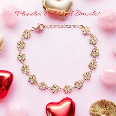 ブレスレット プルメリア ピンク オパール ローズゴールド ハワイアンジュエリー 女性用 レディース 高級 おしゃれ プレゼント ワンランク上