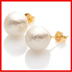 【送料無料 】Style: キスカ／10mm [R-days代官山] コットンパール ピアス レディース 軽い シンプル 大ぶり パール キスカ ホワイト ピン