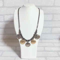 ネックレス　silver　シルバー　ラウンド　丸　プレート　アンティーク　ヴィンテージ　EL-0217