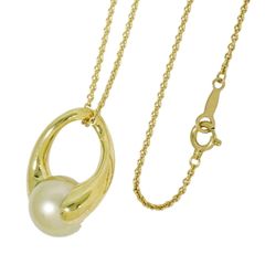 本物 ミキモト MIKIMOTO パール 10.1mm K18 YG ネックレス ペンダント イエローゴールド ゴールド アクセサリー ジュエリー 中古 【フォロー割】