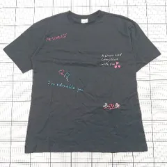◇ ⊂ ディズニーファンタジーショップ ミッキー ミニー 刺繍 半袖 Tシャツ サイズL ブラック系 レディース E  【1508060020208】