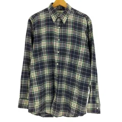 エルエルビーン L.L.Bean 80-90S ハンガリー製 NORTHWOODS コットン フランネル チェック ボタンダウン L/S ネル シャツ  メンズ import：M 
