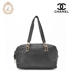 CHANEL シャネル　 ショルダーバッグ ウルトラステッチ チェーン　トート 　レザー  黒（ゴールド金具）レディースバッグ　ブランド【中古】【送料無料】