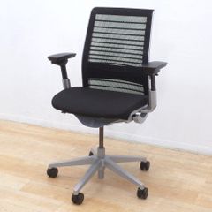 Steelcase スチールケース Think シンクチェア 肘付オフィスチェア ブラック 椅子 ランバーサポート メッシュ EG17720 中古オフィス家具