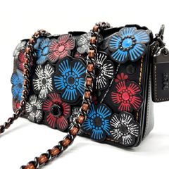 希少 COACH 1941ブラック ティーローズ サドルバッグ ショルダーバッグ