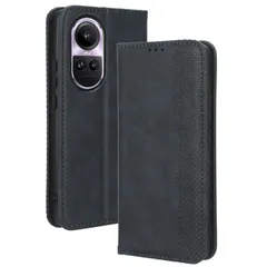 OPPO Reno10 Pro 5G ケース 手帳 リノ 10プロ  チェック柄 合革 レトロ 手帳 ケース 【Color】 ネイビーのサムネイル