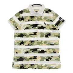 サイズ：1 PEARLY GATES パーリーゲイツ  半袖ポロシャツ カモフラ×ボーダー柄 ホワイト系 [240101321834]# ゴルフウェア レディース ストスト