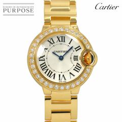 カルティエ Cartier バロンブルー 28mm WE9001Z3 レディース 腕時計 ダイヤベゼル シルバー K18YG 金無垢 クォーツ Ballon Bleu 90285969
