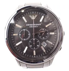 EMPORIO ARMANI(エンポリオアルマーニ) クロノグラフ AR-1451 セラミック SE QZ 現状 電池式腕時計 黒 ブラック文字盤 メンズ 47mm