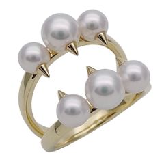 タサキ TASAKI リング レディース ブランド 指輪 750YG アコヤ真珠 パール デインジャー シグネチャー イエローゴールド 約13号 ジュエリー 磨き済み 【中古】